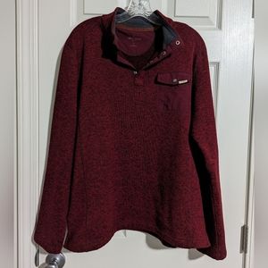 Men's Large Red Woolrich 1/4 snap pullover Long Sleeve
